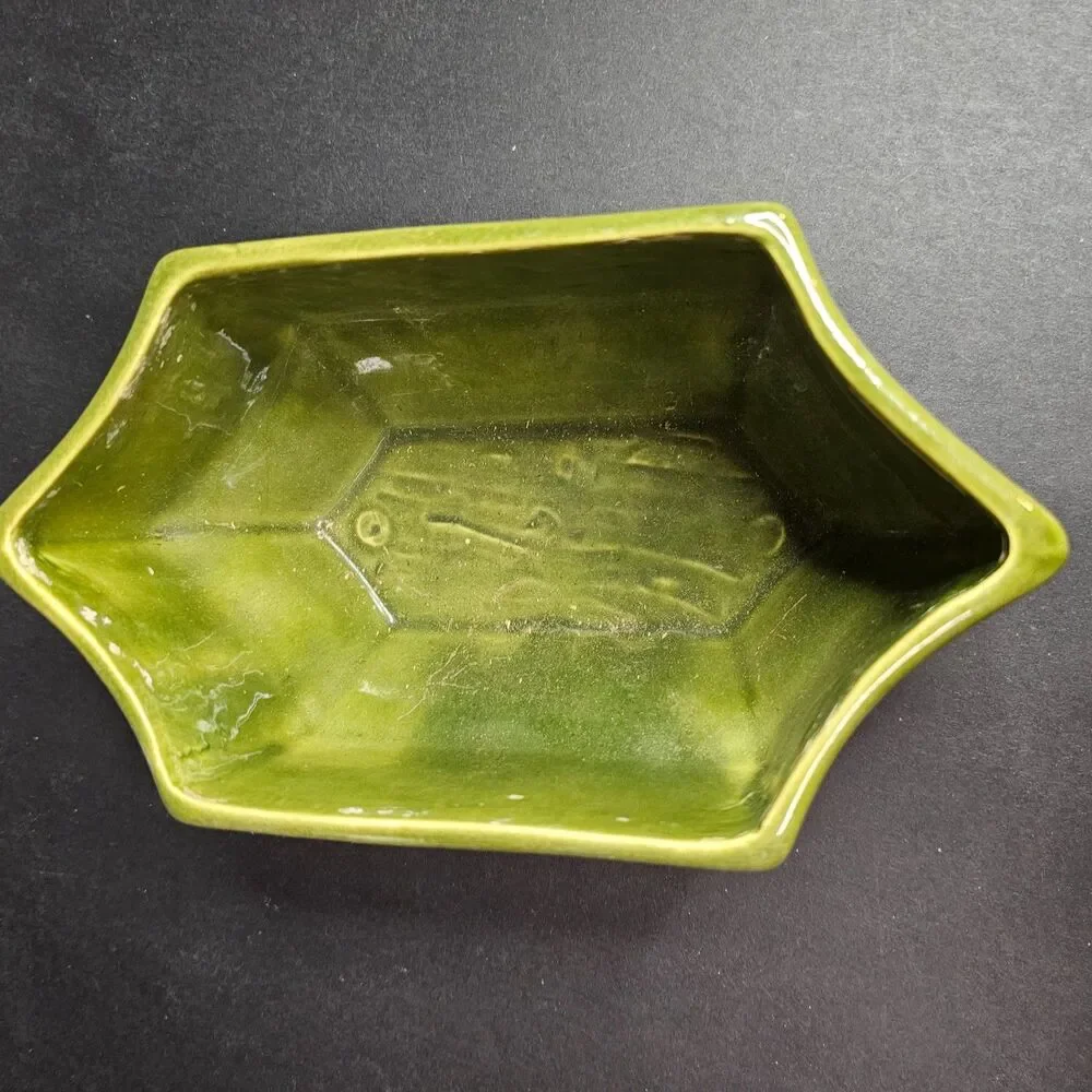 Vtg Haeger Hexagon Flower Pot Green 8.5